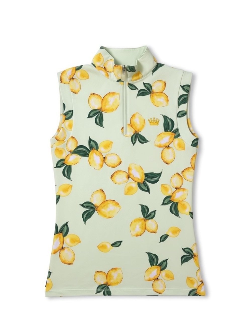 KASTEL DENMARK Lemon Print Sleeveless 1/4 Zip Golf Polo Top XS SPF 30+
